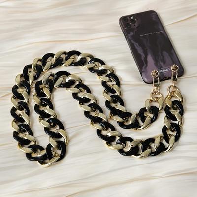 New Phone Accessory Cellphone Part Chain Anti Lost Universal Black Gold Shoulder Neck Crossbody Cell Phone Strap Case Chains