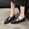 Pointed Toe Tassel Oxfords Woman Solid Small Leather Shoes Ladies Thicken Soled Flats Mocasines Mujer Loafers Barefoot Sneakers
