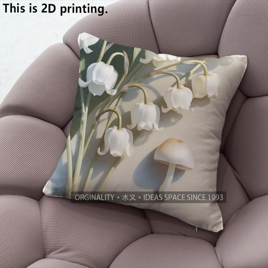 Vintage Floral Mushroom Print Throw Pillow Covers Pattern Cushion Cover Suitable For Sofa Bedroom Car Pillow Cover