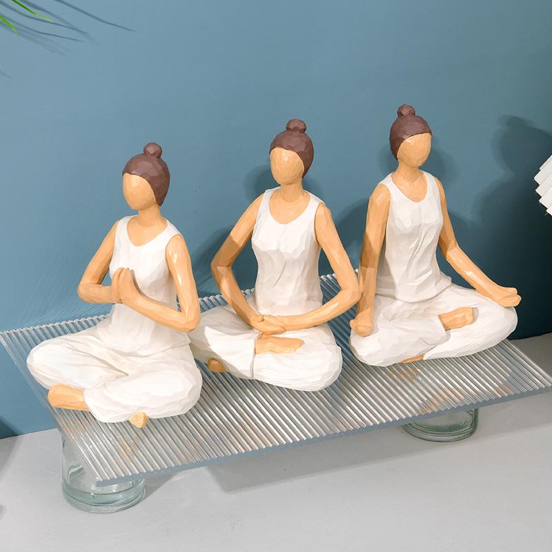 Drei Göttinnen Yoga im Schneidersitz Ganzkörper Wohnzimmer Dekoration