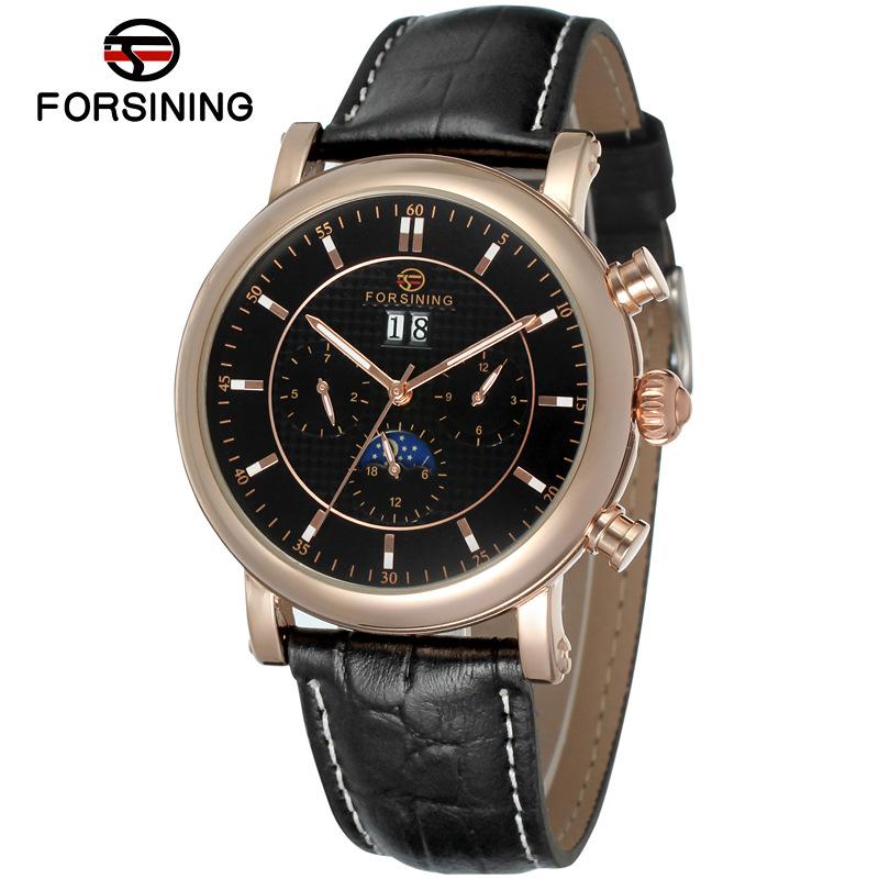 

Мужские модные часы Forsining с календарем для отдыха и турбийоном, автоматические механические часы