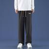 Autumn Winter Men's Black Straight Wide Leg Jeans High Street Loose Fit Denim Pants Casual Trousers Street Style