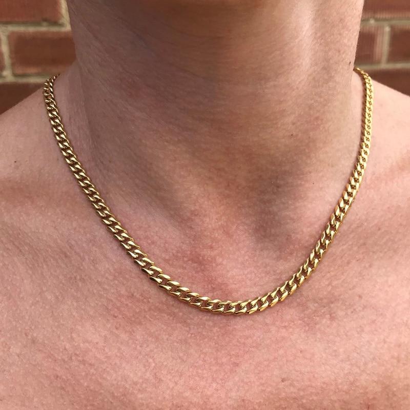 Classic Men Necklace Width 4 To 8 MM Stainless Steel Long Necklace For Men Women Chain Jewelry