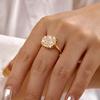 Luxury Elegant Big Flower Zircon Ring for Women Sparkling Cubic Zirconia Sunflower Finger Rings Wedding Promise Bridal Jewelry