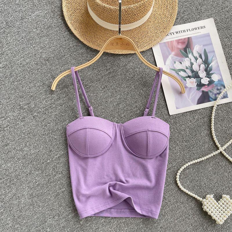 European and American Sexy Outdoor All-Matching Pure Color Camisole