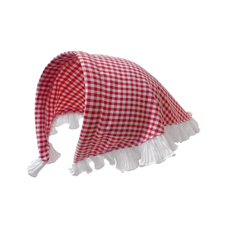 Comfortable Breathable Fabric Lace Bandana Headscarf for Women French Integrated Headwrap Pastoral Hair Decoration