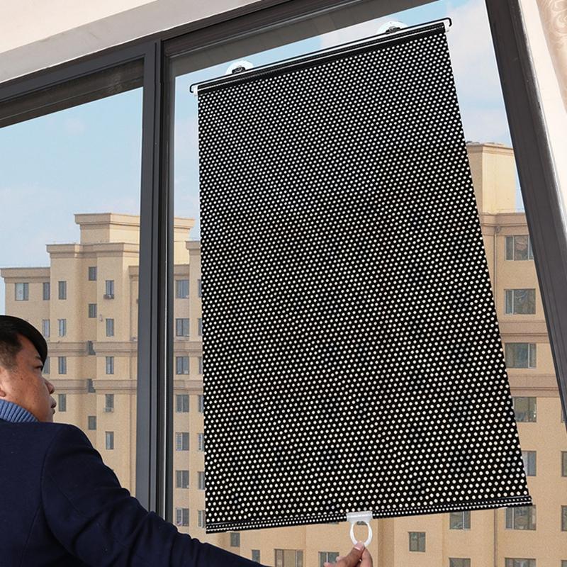 Window Glass Sunshade Roller Curtain Kitchen Shade Punch-free Suction Cup Retractable Office Heat Insulation Sunscreen Curtain