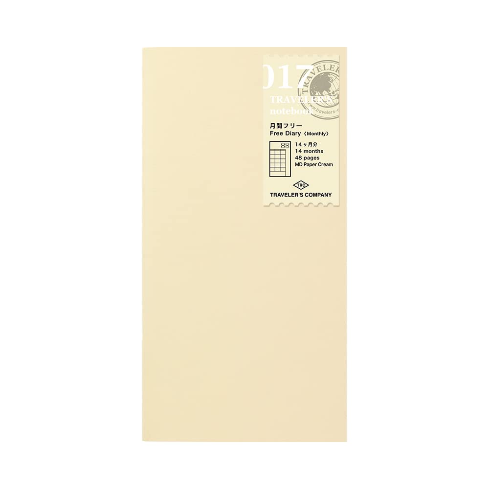 Traveler's Notebook Refill - Monthly Free, Regular Size Planner 14317006