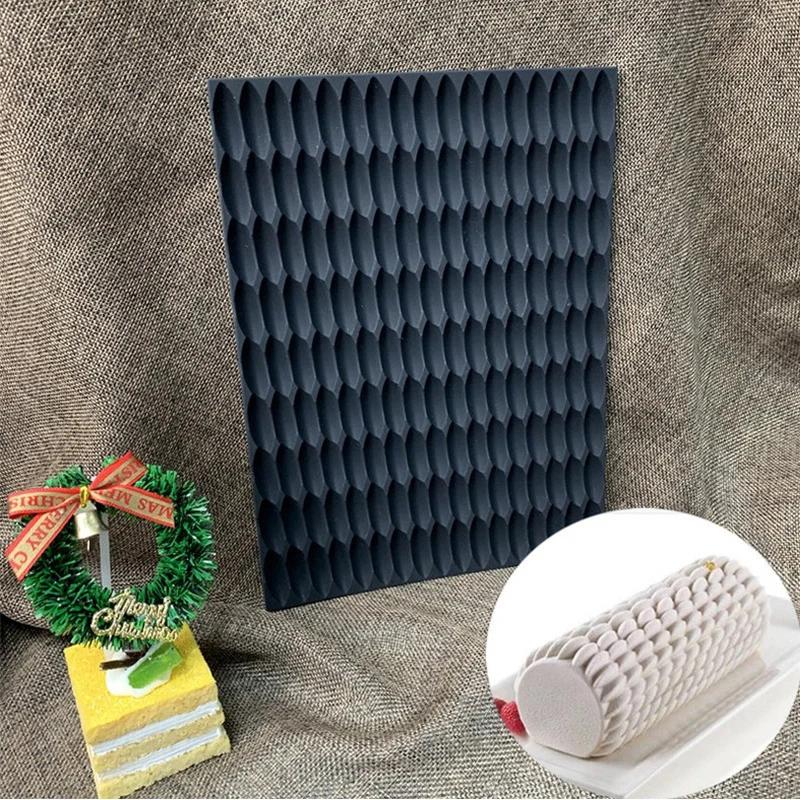 Resuable Cake Texture Silicone Baking Mold Non-stick Pastry Swiss Roll Chocolate Ice Cream Decorative Tools Gadgets Accessories