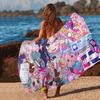 E-EEDY GIRL OVERDOSE Beach Towel Colorful Bath Towels for Girl Microfiber Quick Dry Custom Sand Free Beach Yoga Spa Gym Pool