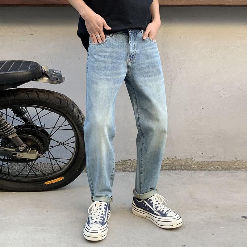 Washed jeans men's loose Harlan pants fashion street new dad pants youth trendy brand casual trousers men