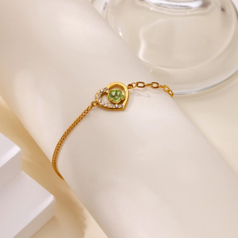 Best-selling love zircon pendant k gold-plated stainless steel bracelet women's personality light luxury jewelry