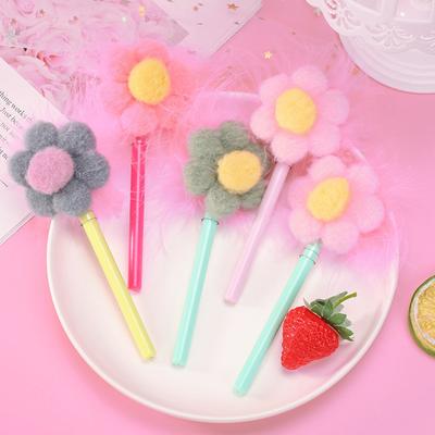 1 kus Kawaii Hexapetalous Flower Školní potřeby Kancelářské potřeby Gelové pero Kreativní Roztomilé plyšové Sladké stylingové Zábavné pero