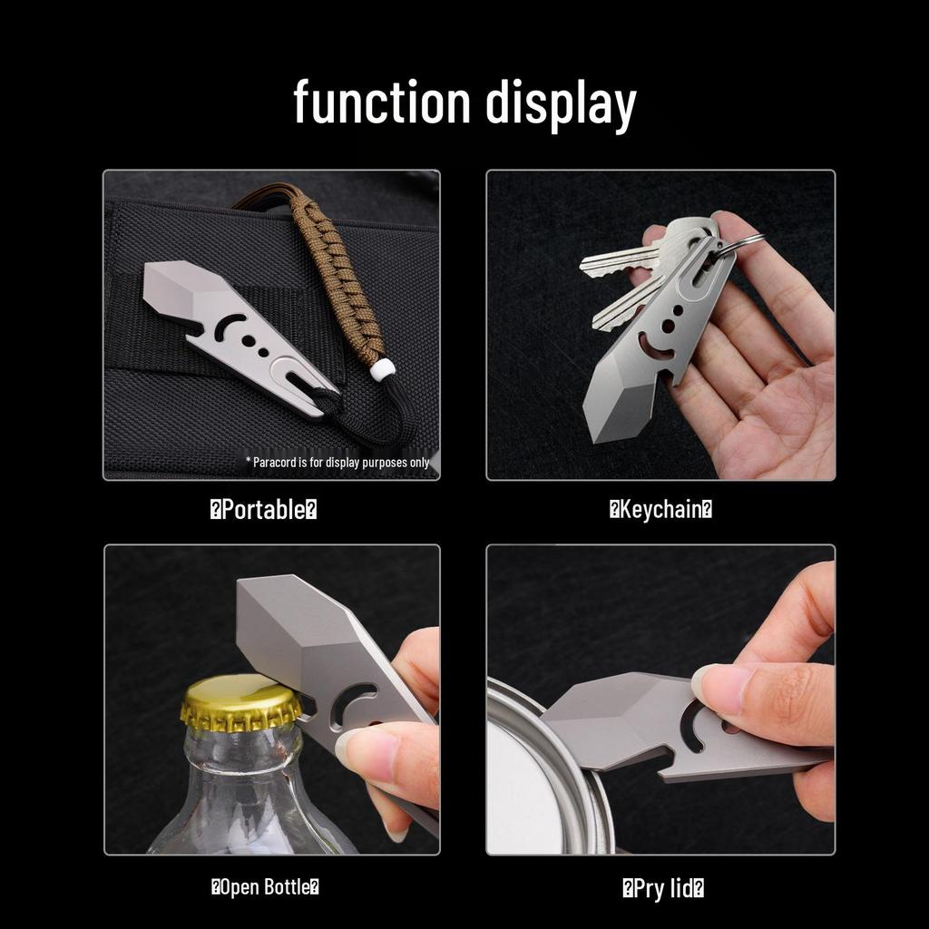 Titanium Alloy EDC Multi-tool: Pry Bar, Screwdriver & Bottle Opener.
