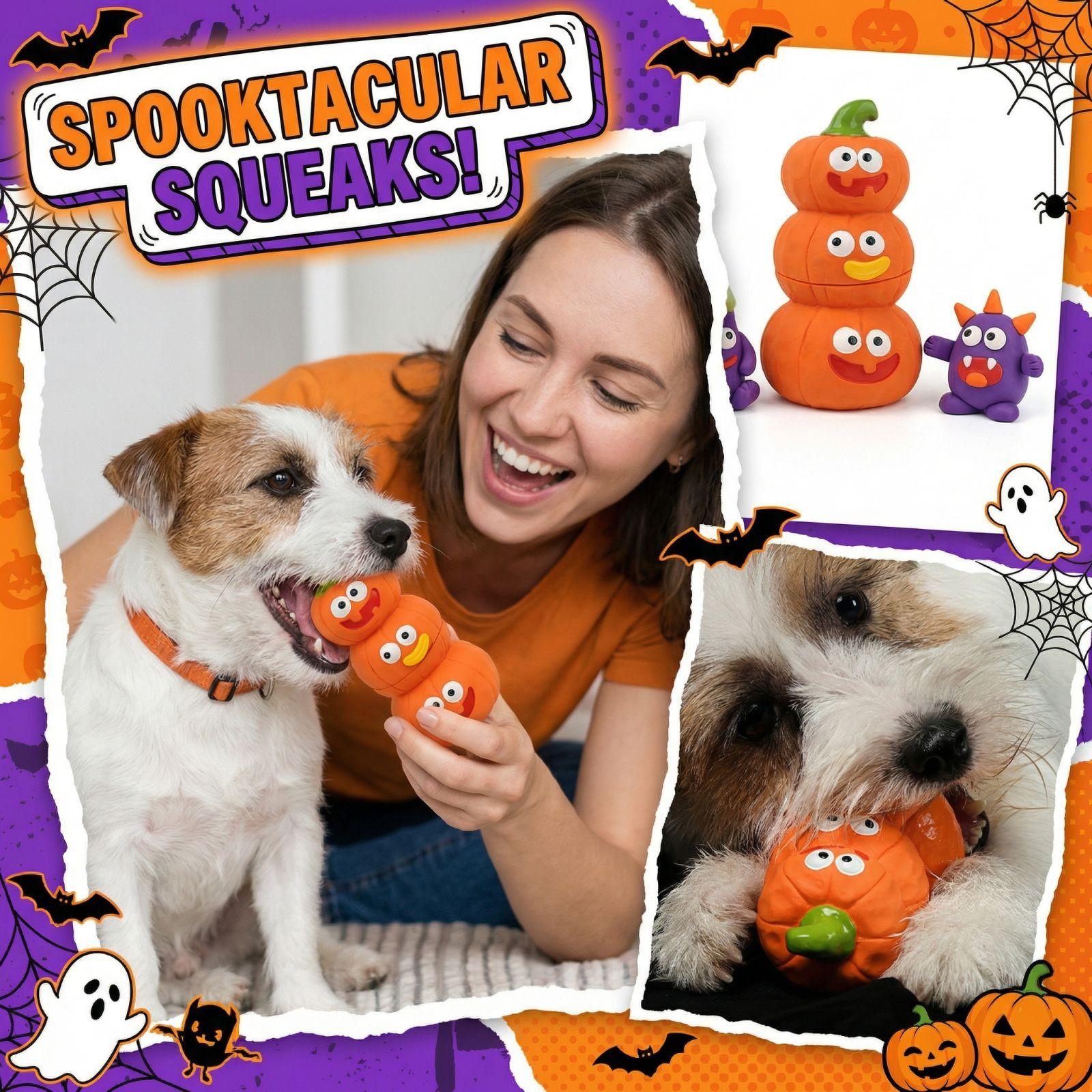 

Halloween Latex Squeaky Dog Toy Chew Ball for Small Medium Dogs one size