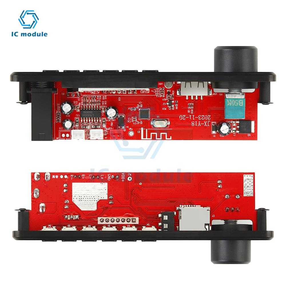 DC6-18V 25W+25W MP3 Player Decoder Board BT FM Radio TF USB 3.5mm AUX Mic Module Bluetooth Receiver Car Kit Audio