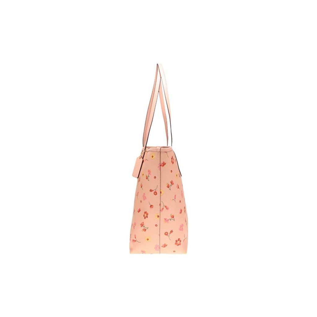 New COACH City PVC With Skin Tote Bag, Shopping Bag, Handbag, Shoulder Bag Women's Pink Patchwork Floral All over Print C8743-IMSMX