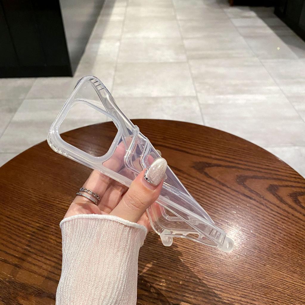 New Card Bag Suitable for Apple 16 Card Phone Case Lanyard Material Transparent IPhone 15 Soft Shell Protective Case