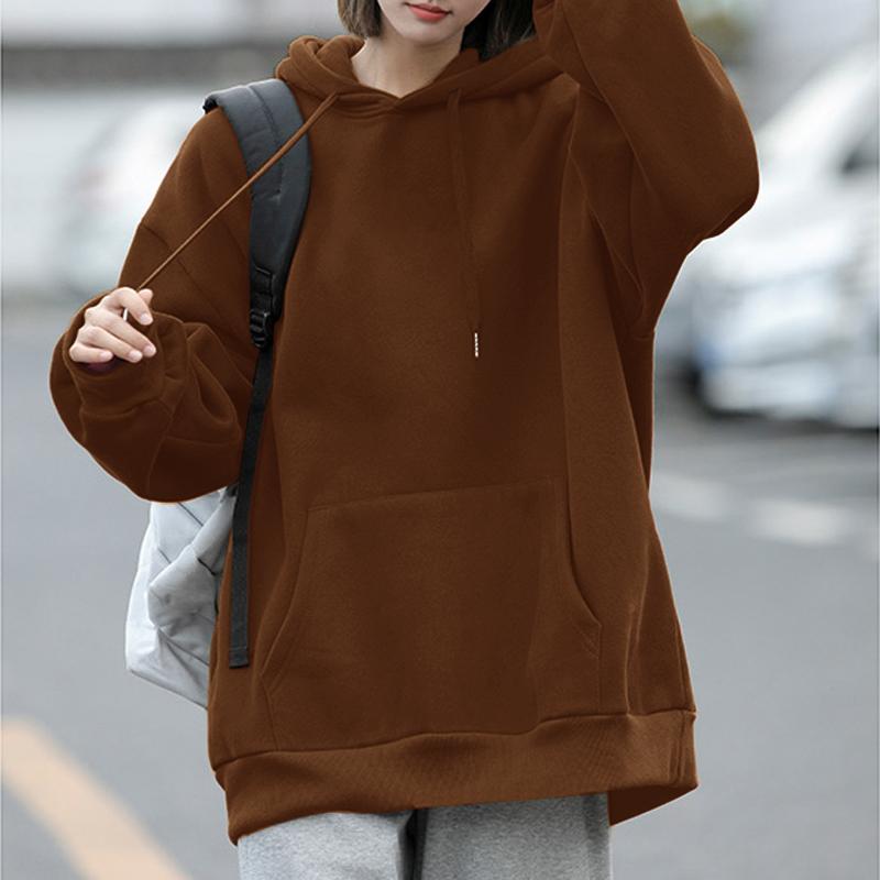 

ZANZEA Женские повседневные толстовки с длинным рукавом XL коричневый