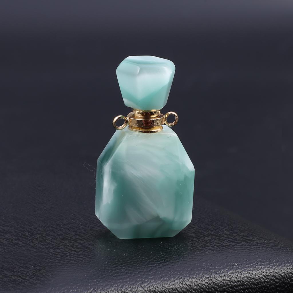 Perfume Bottle Pendant Natural Stone Amazonite Necklace Pendant For Jewelry Making Charms DIY Necklace Accessory