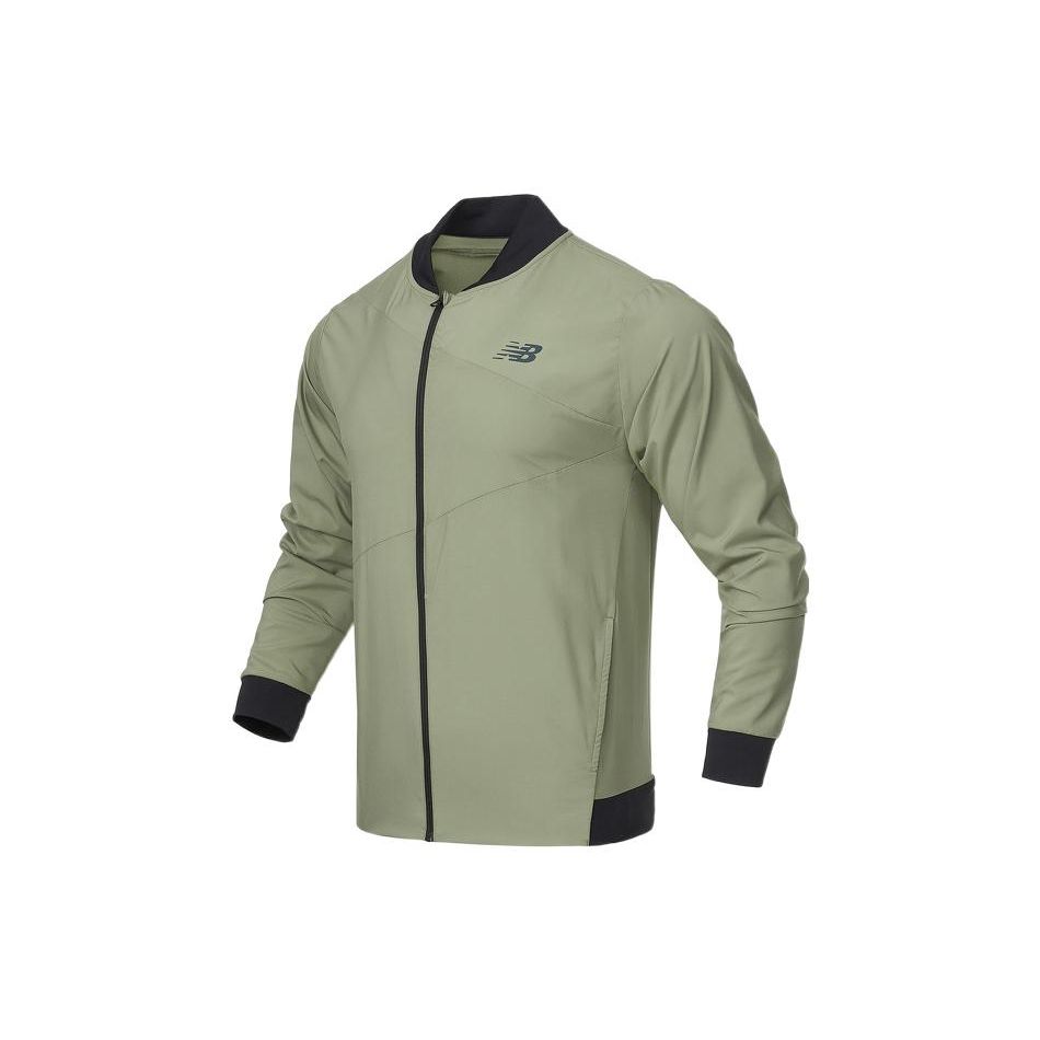 

New Balance Повседневная тканая куртка на молнии Мужская верхняя одежда Зеленый AMJ21010-OLF