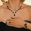 Teardrop Crystal Jewelry Set Rhinestone Matching Kit Chic Pendant Necklace  Date