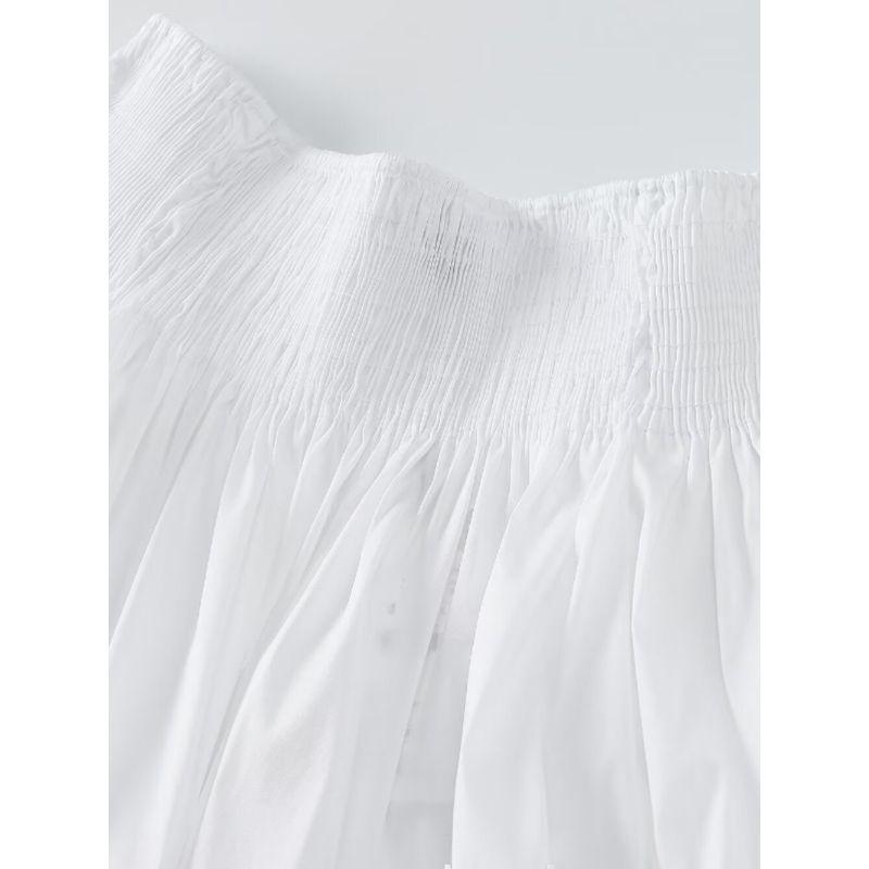 Kaslead New Arrival Women's Clothing Fashion Style Fashion All-Match White off-the-Shoulder Clothes Casual Frill Tops 3539920