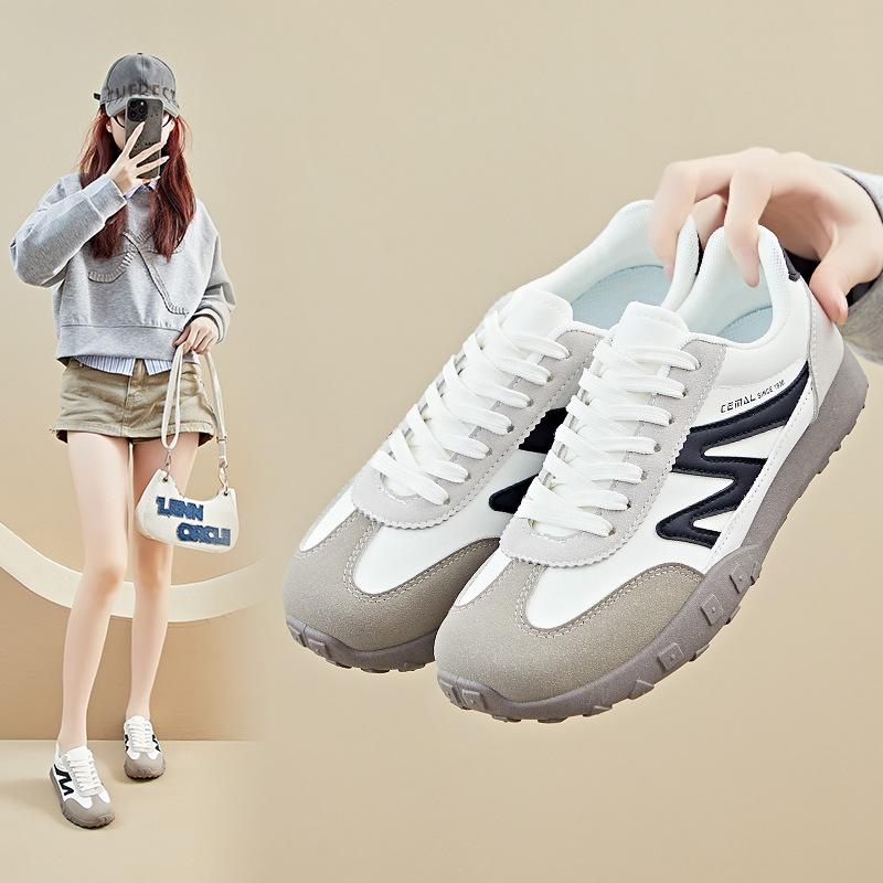 Women‘s Casual Running Sneakers Breathable PU Leather Anti-Slip Chunky Platform Walking Shoes for Women Outdoor Comfortable Lace-up Tennis Sneakers