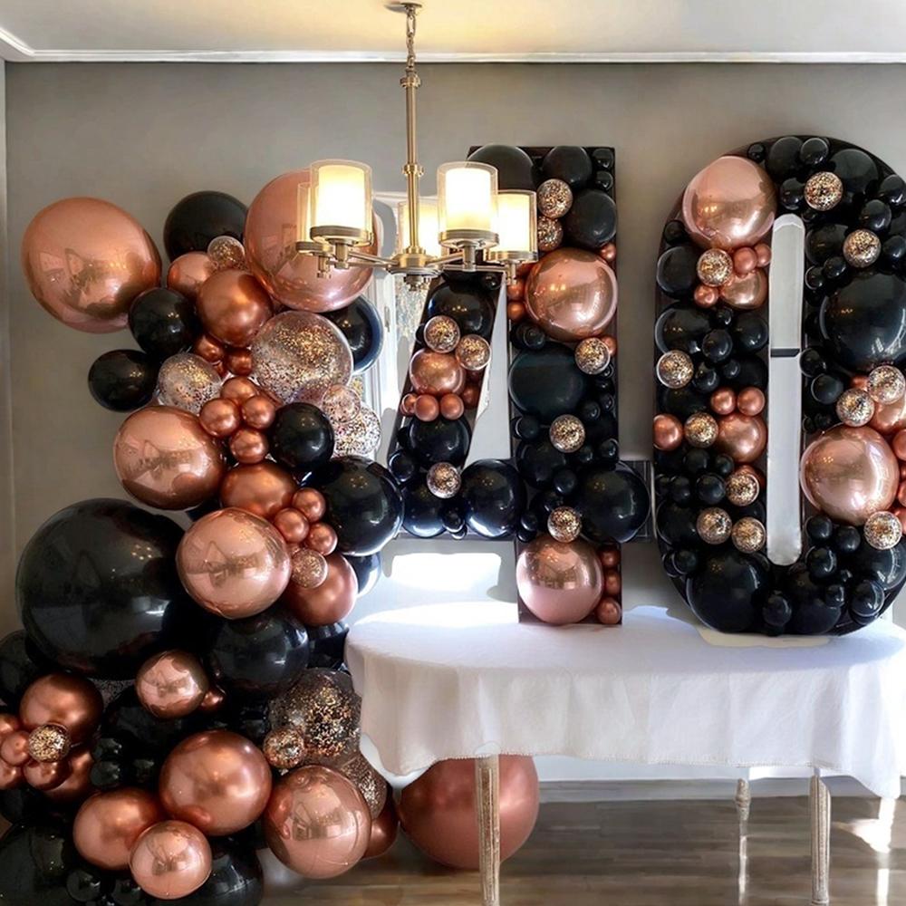 116pcs Black Pink Balloon Rose Golden  Balloons Garland Arch Kit For Birthday, Wedding, Graduation, Anniversary, Celebrations, P