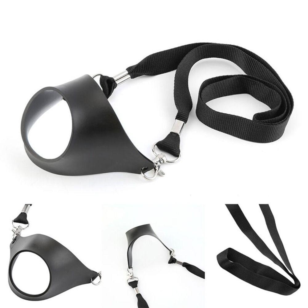 Black Yoke Glass Support Leather Wine Strap Sling Portable Wine Glass Holder  Birthday Party