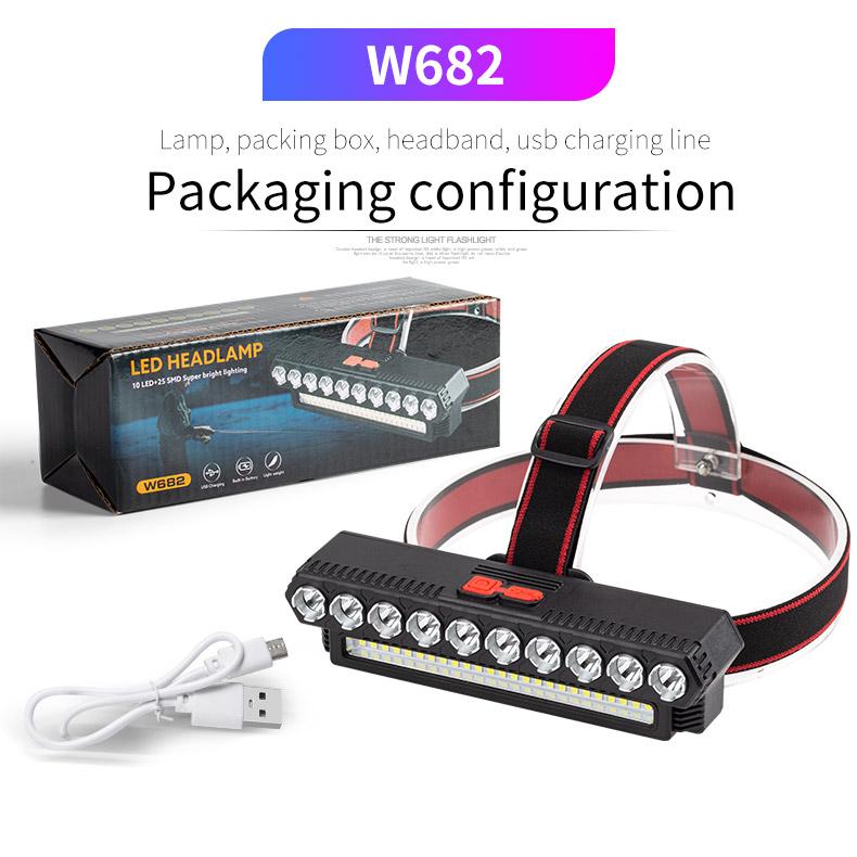 Night Fishing Headlight Outdoor Bright Light Multiple Led Head-Mounted Usb Charging Headlight Portable Lighting Flashlight