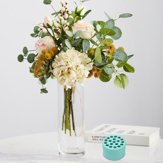 2Pcs Spiral Ikebana Stem Holder DIY Bouquet Twister Vase Flower Arranger Grid Multi-holes Plant Fixation Stand Floral Arrangement Tool