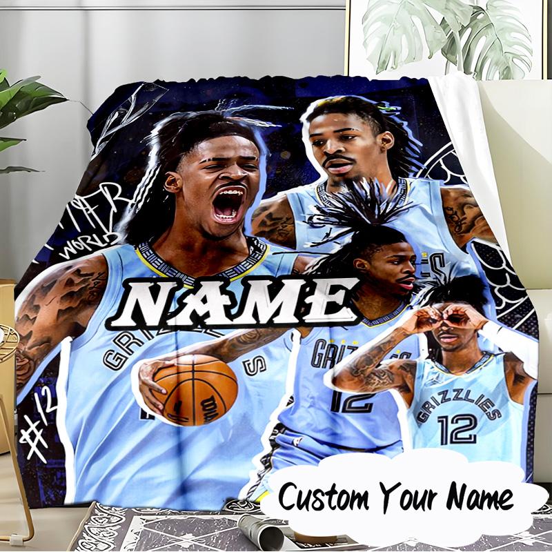 Custom Name Morant Team Spirit Blanket Ideal Bedding Blanket Perfect for Travel, Camping, Living Rooms, Offices, Sofas, Fan Christmas Gift