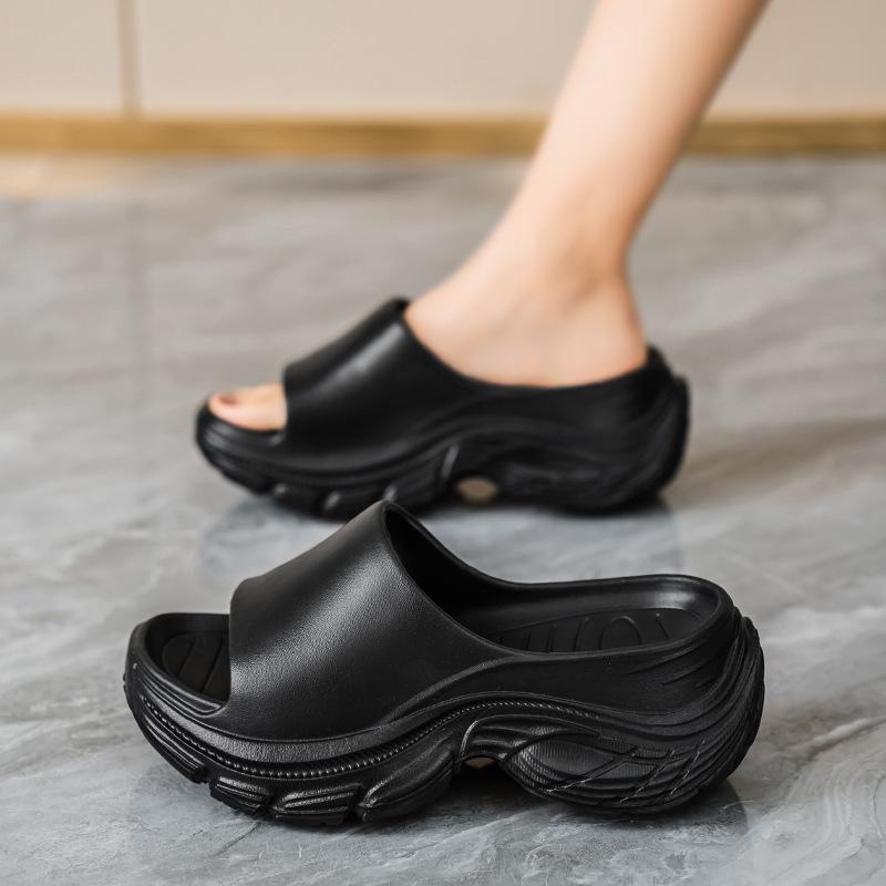 22 new one-word slippers summer wear thick-soled heightening beach cool slippers