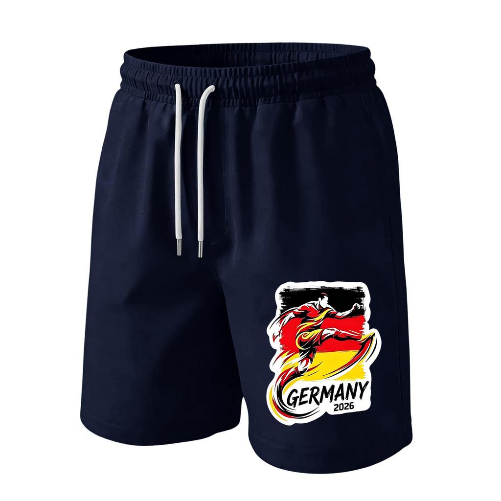 Men’s Casual Drawstring Waist Shorts with Germany 2026 Print Relaxed Fit Lightweight Breathable Athletic Lounge Wear