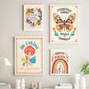 Boho Art Inspirational Quote Poster Canvas Painting Mushroom Heart Butterfly Bird Flowers Wall Art For Modern Room Home Decor