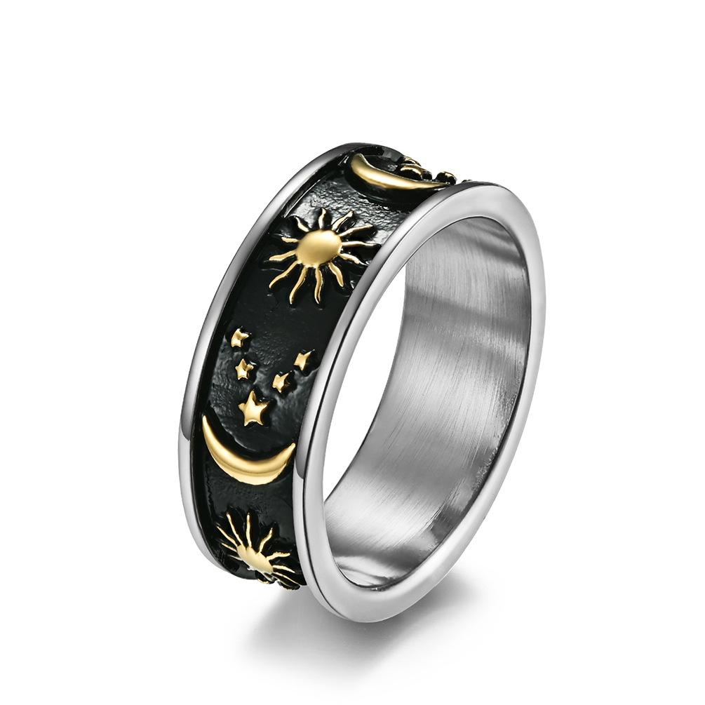 

2026 Star Moon Sun Ring Proposal Hand Jewelry for Men and Women 13#