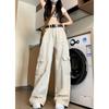Women's High Waist Multi‑Pocket Cargo Jeans Loose Wide Leg Casual Denim Trousers