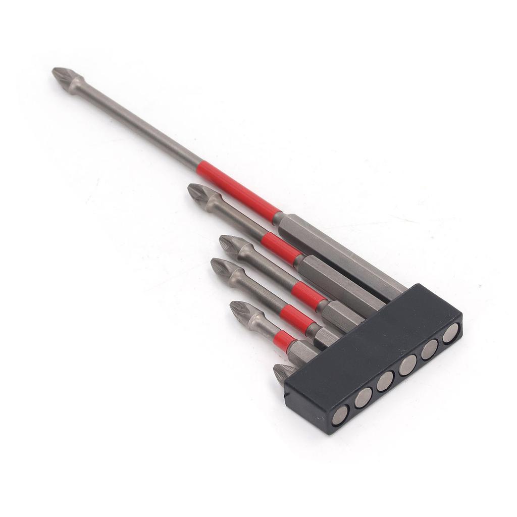 6PCS Electric Screwdriver Bits Cross Head Drill Driver Bit Set Alloy Steel Strong Magnetic Power Bits