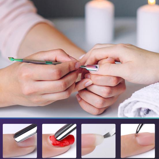 

Yousheng Nail Pusher Double Side Rust-Proof Stainless Steel Anti-Slip Solid Nail Tool Exfoliating Accessories for Manicure серебряный