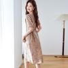 Srcr Printed Silk Tie-Waist Dress