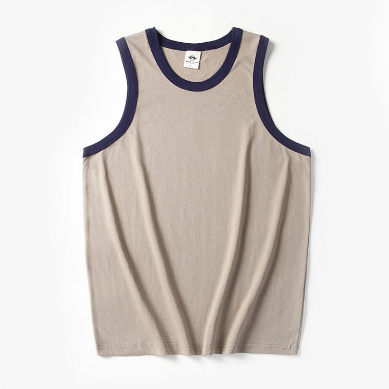 American-Style Fitness Tank Top for Men, Cotton Workout Vest for Summer, Foreign Trade Men's Basketball Sleeveless T-Shirt
