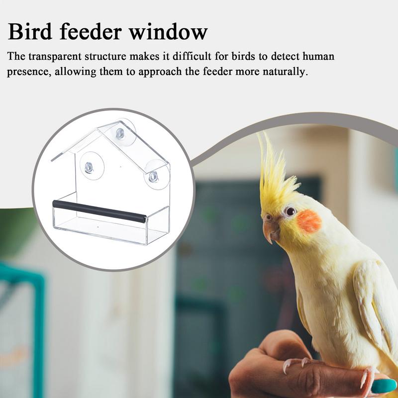 

In Window Bird Feeder Transparent Easy-to-Clean Outdoor Bird Feeder Acrylic Birdfeeder For Hummingbird Finches Chickadees CHINA