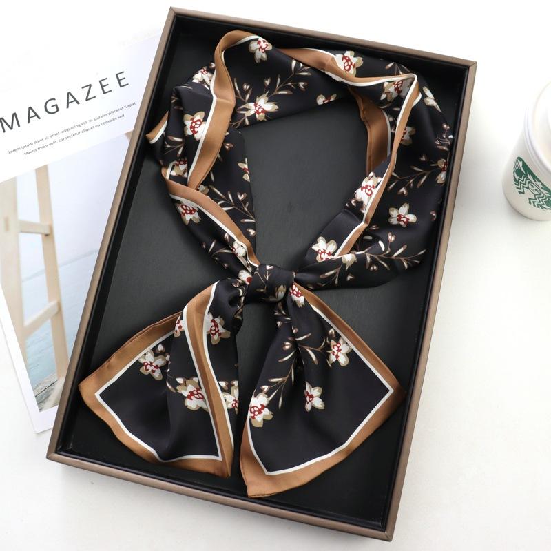 Hair Print Summer Long Silk Feeling Scarf For Women Fashion Neck Tie Hand Bag Foulard Wrist Luxury Kerchief Shawl Wraps Hajib
