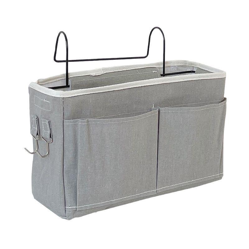 1Pcs Storage Basket Hanging Storage Rack Bed Remote Control Bookshelf Dormitory Storage Bag Stand With Hook Bedside Pocket