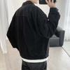 Spring Autumn Men Turn Down Collar Jacket Jeans Coats Retro Denim Solid Color Short Jacket Casual Pockets Overalls Streetwear Man Clothing Outwear
