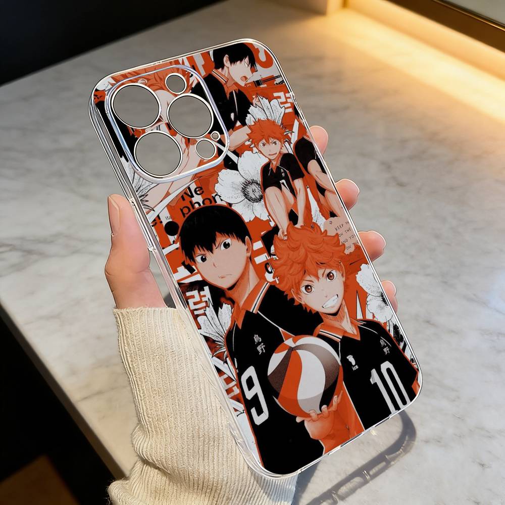 H-Haikyuu Anime Phone Case For iPhone 17 16 15 14 13 12 11 Mini Pro Max Plus Transparent Cover