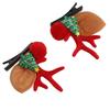 4 Pairs Christmas Hair Clips Fashion Cute Sweet Decorative Reindeer Antlers Hair Pins for Christmas Halloween Party