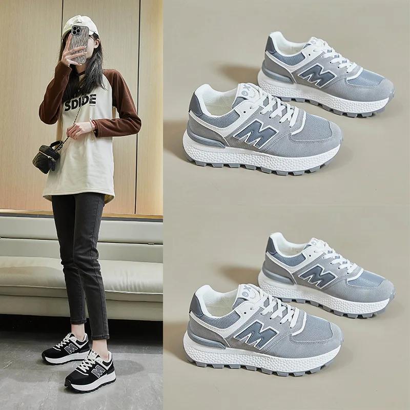 Fashion 2025 Women Spring and Autumn New Korean Style All-match Casual Sports Shoes Young Student Thick Sole Sneakers Running Shoes