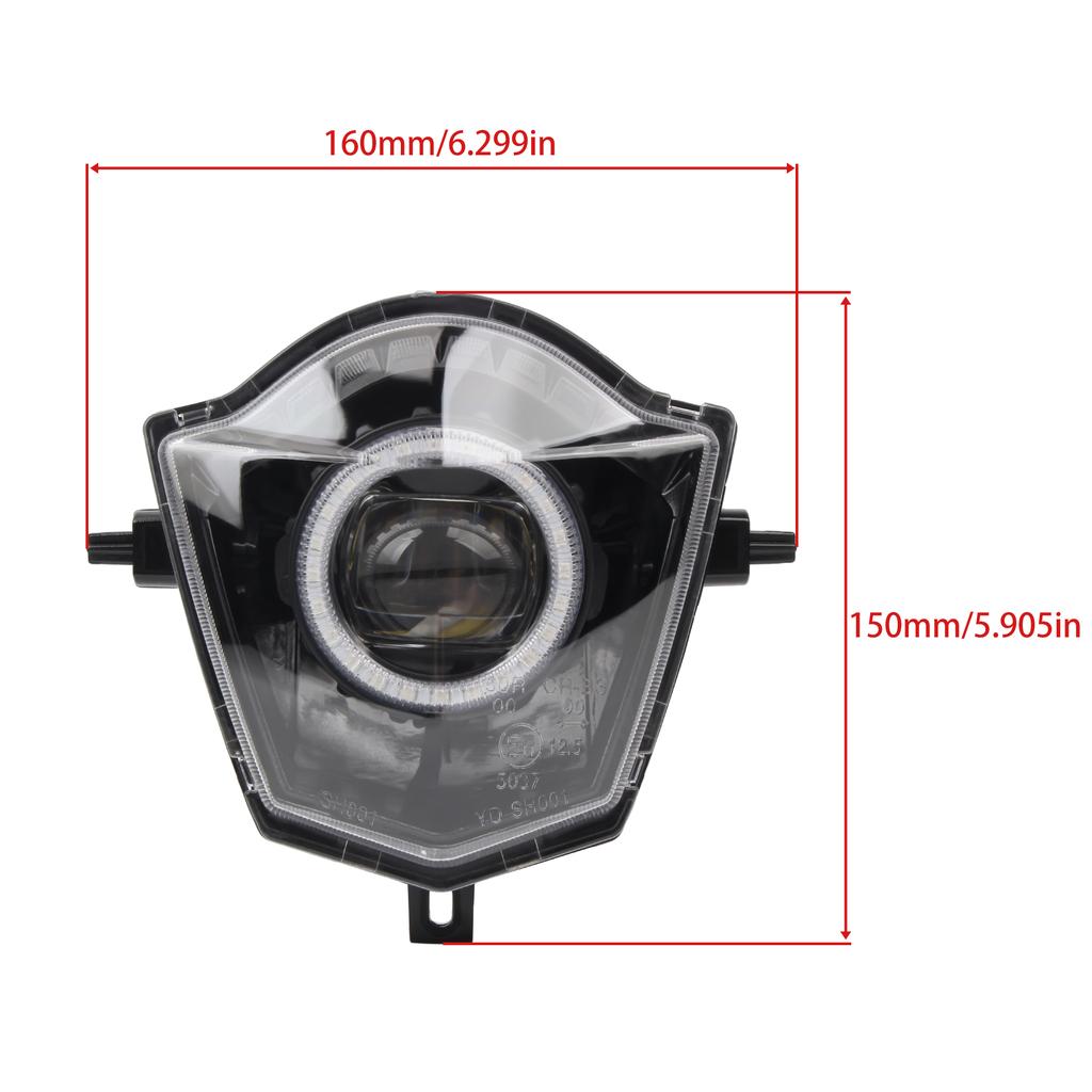 Enduro DirtBike LED Headlight RGBW V6 Angel Eye for GasGas EC SM Rieju MRT Pro SM 50 125 300 2008-2021 Motocross HeadLamp Parts